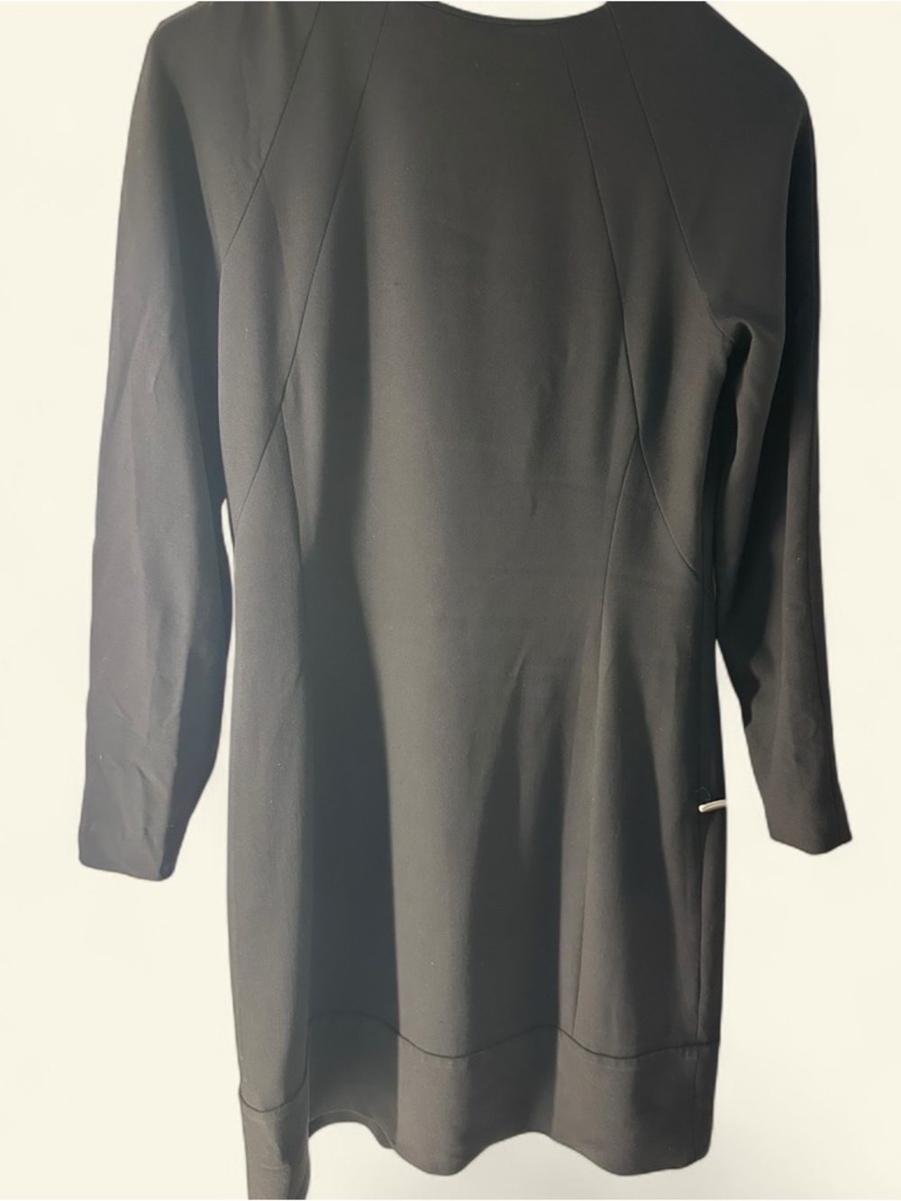 Theory Black Long-Sleeve Front-Zip Shift Dress - Picture 3 of 6